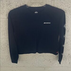 Dickies Black Logo Crop Long Sleeve Top